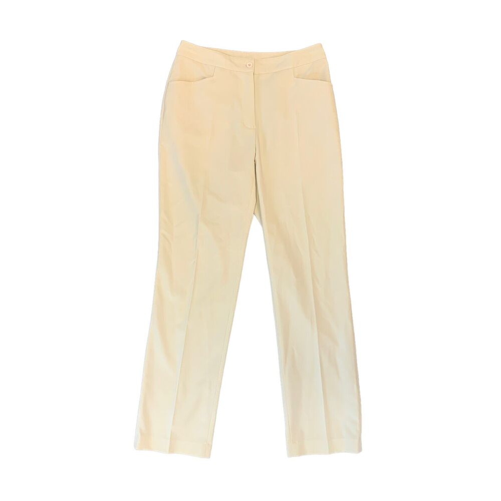 EP Pro Golf Pant Women 2 Cream Stretch Polyester Blend Flat Front Straight Chino